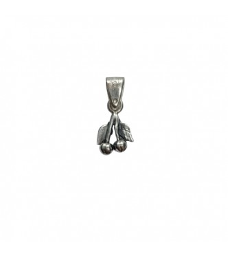 PE001622 Handmade Sterling Silver Pendant Charm Cherries Hallmarked 925 Nickel Free